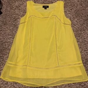 4/$25 Yellow women’s tank top or shell. Double layered